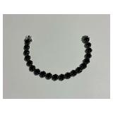 Sterling Silver Black Stone Tennis Bracelet