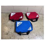 (3) Ferno Intubation Medical Kits Bags Blue and Red ... 14 x 11 in.