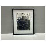 Framed "Back Stairs" Black and White Photographic Print Signed J. Wells