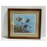 Owen J. Gromme "Trio of Bobwhite" Signed and Framed Wildlife Print of Quail