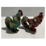 Ceramic Rooster Salt and Pepper Shakers...one has chip