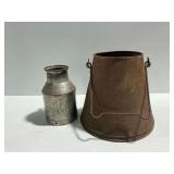 Bail Handle Metal Bucket and Madison Wisconsin Milk Can... No Lids
