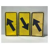 (3) Reflective Arrow Directional Signs