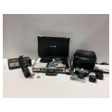 Canon AE-1 35mm Camera with Radio Shack Wireless Microphone System and Audio Equipment