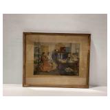 "The New Will: Everything to My Wife Absolutely" Framed Colored Etching