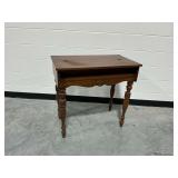 Wooden Spool Leg Writing Desk with Fold-Down Top