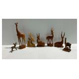 Group of Wooden Animal Sculptures