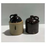 (2) Stoneware Jugs