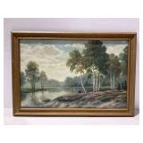 Framed Landscape Artwork Signed L. Lorensen Berlin