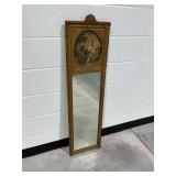 Gilt Wooden Wall Mirror with Insert Print...damage
