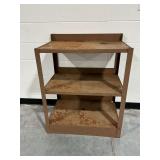Metal Industrial 3-Shelf Cart with Backsplash