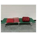 Folding Cot with Sleeping Bag and (4) Pillows