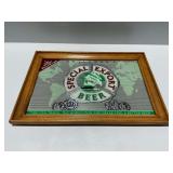 Heileman Special Export Beer Advertising Mirror with Wooden Frame