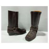 Brown Leather Harness Boots Size 5D