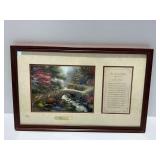 Thomas Kinkade Framed Print Bridge of Faith with Scripture and COA