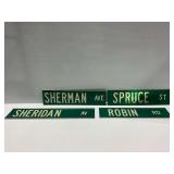 (4) Metal Street Signs