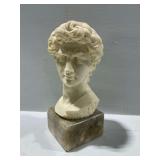 Bust Sculpture of David on Stone Base