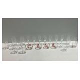 Glass Drinkware with Rock Island Railroad Theme and Etched Glassware