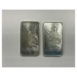 (2) Statue of Liberty 1 Troy Ounce .999 Fine Silver Bars