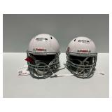 (2) Riddell Victor Youth White Football Helmets