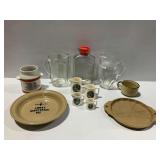Kitchenware Including Ceramic and Glass Pitchers and Plates