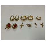 18K Gold Jewelry Pieces with Stone Accents