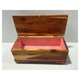 Wooden Cedar Keepsake Chest with Pink Lining