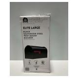 Architectural Mailboxes Elite Large Black Galvanized Steel Post Mount Mailbox