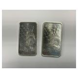(2) 100 Mills .999 Fine Silver Bars