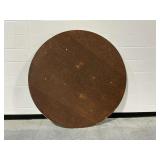Round Wooden Folding Table with Metal Legs