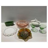 Vintage Pressed Glass and Milk Glass Tableware