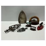 Vintage Irons and Trivets with Dubuque Potts Sadiron and Sunny Suzy Toy Iron