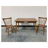 Ethan Allen by Baumritter Wooden Dining Table and (2) Chairs... table has edge and corner surface wear