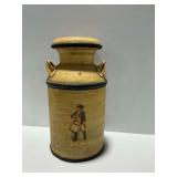Decorated Metal Milk Can with Revolutionary War Decals