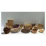 Group of Woven Wooden Baskets and Trays