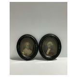 Portraits of George and Martha Washington in Matching Oval Frames