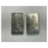 (2) 1 Troy Ounce .999 Fine Silver Bars