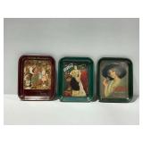 (3) Decorative Metal Serving Trays