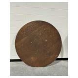 Round Wooden Folding Table with Steel Legs