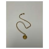 18K Gold Pendant Necklace with Christian Figural Design