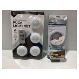 2-Piece LED Lighting Lot with Puck Lights and Flexible Tape Light