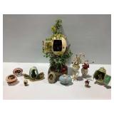 Decorative Diorama Eggs with Stands and Tree