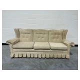 3-Cushion Upholstered Sofa with Skirt...see description