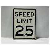 Metal Speed Limit 25 Sign