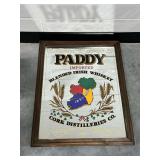 Paddy Irish Whiskey Advertising Mirror