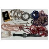Costume Jewelry with Necklaces, Bracelets and Wrist Watch
