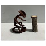Welded Horseshoe Figural Sculpture of Cowboy with Hat