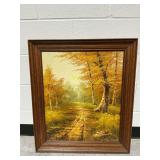 Framed Landscape Oil Painting, Signed