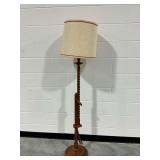 Wooden Ratchet-Adjustable Floor Lamp with Fabric Shade...works