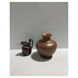 Arthurwood Pitcher and Brown Glazed Vase